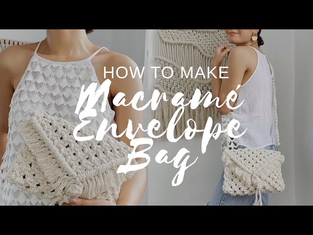 How to Make Macrame Bag (01 Envelope Bag) | Macrame Tutorial | Habit Made