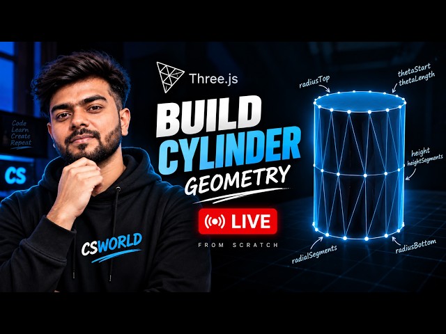 How Three.js Creates Cylinders 🔥 | CylinderGeometry From Scratch | Live Coding