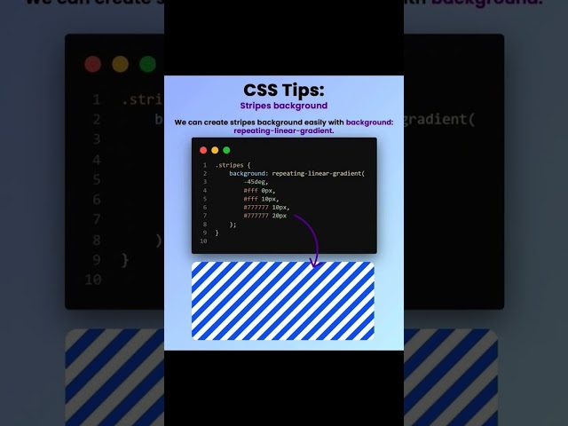 Stripes Background #html #css #tutorial #css #tips