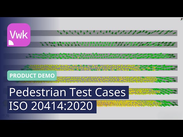 Pedestrian Test Cases ISO 20414:2020  | PTV Viswalk | Product Demo