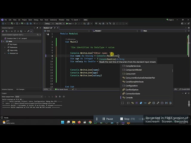Part 2 - Variables and DataTypes