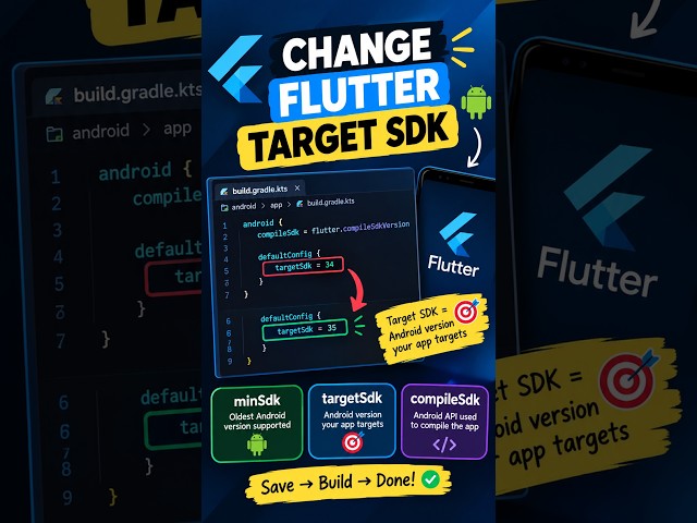 How to Change Flutter Target SDK | Flutter Android Tutorial 🚀