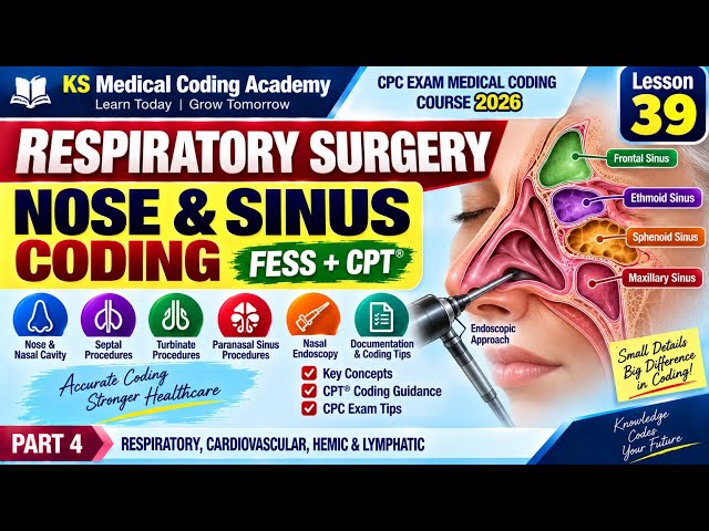 Respiratory Surgery: Nose & Sinus Procedures | FESS | CPC Medical Coding Course 2026 – Lesson 39