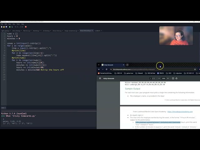 codequest tricky timecards