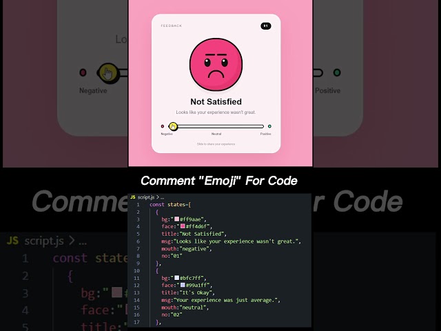 Built This Animated Emoji Rating UI 😍🔥 | HTML CSS JavaScript  #frontendtechnologies #javascript