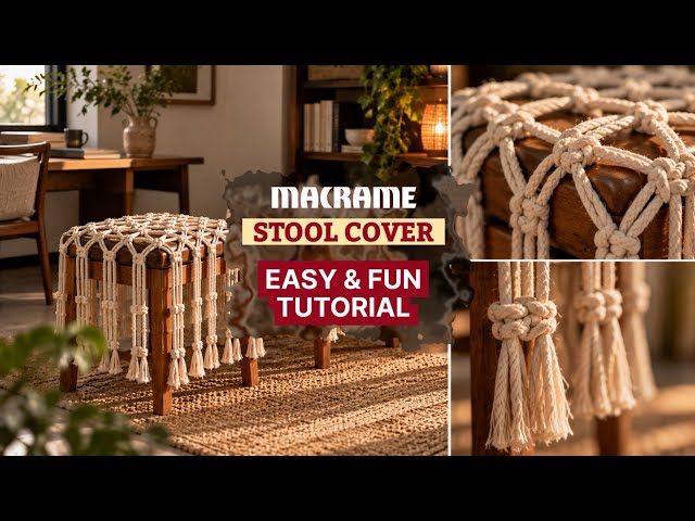 DIY Macramé Stool Tutorial | Step-by-Step Rope Weaving & Knotting for Beginners