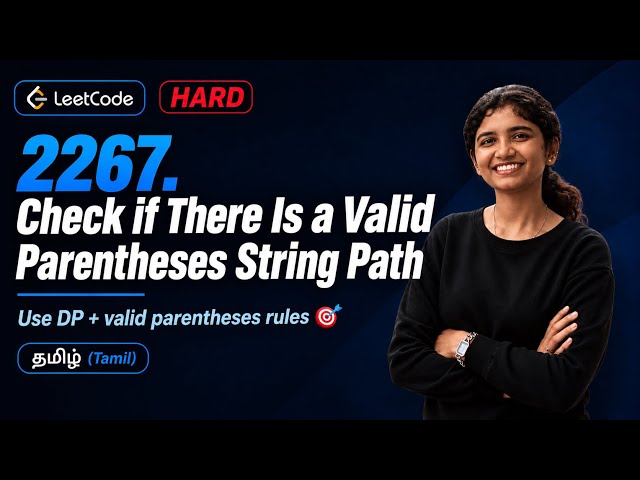 LeetCode Daily 2267 – Check if There Is a Valid Parentheses String Path POTD| Java | DP | DSA Tamil 