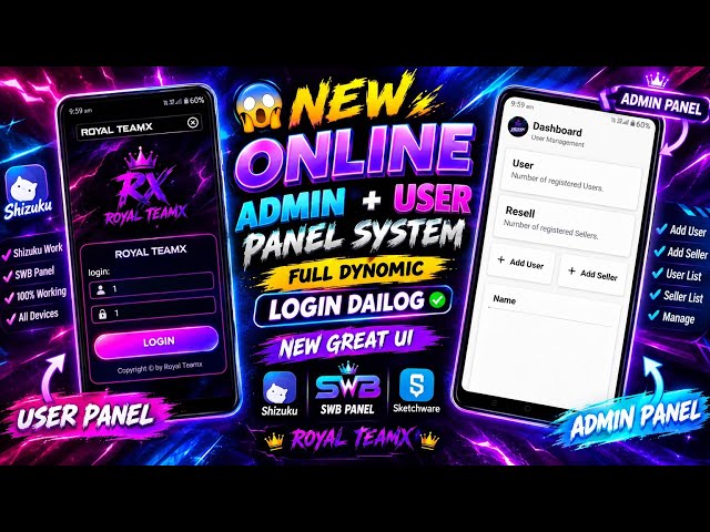 🤯 New Online Admin user panel system v19 online project ✅ SHIZUKU WORKING PROJECT online SWB Sketch