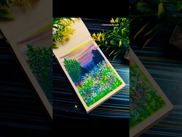 Beautiful oil pastel art for beginners✨❤️Easy Drawing for beginner #oilpastel #art #short #landscape