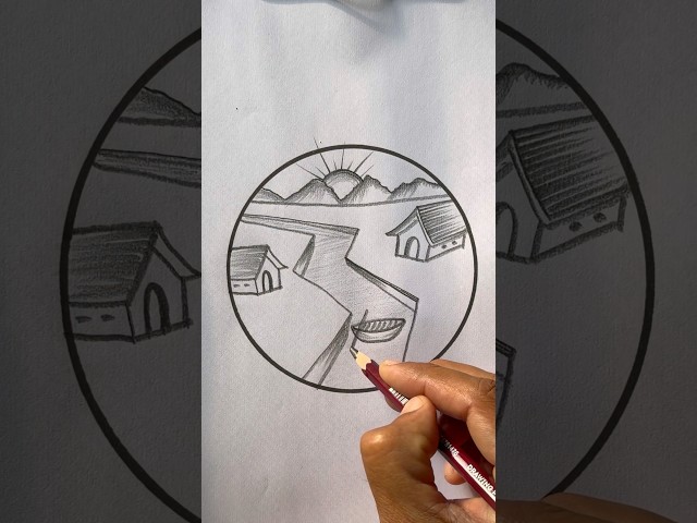 Landscap drawings tutorial || 🎨 #landscapeart #artist #easydrawing