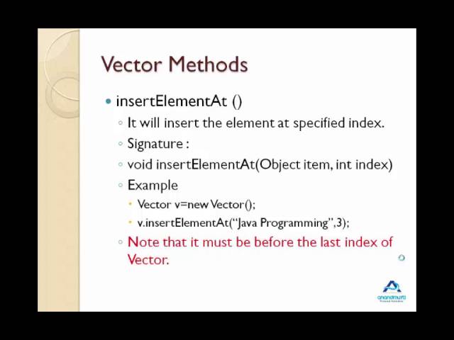 Java 5th Tutorial - Vector In Java