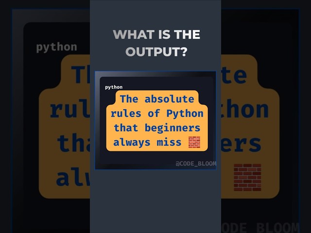 95% of Programmers Fail This Simple Python Quiz 🛑 #pythoninterviewquestions #pythonbeginner #python