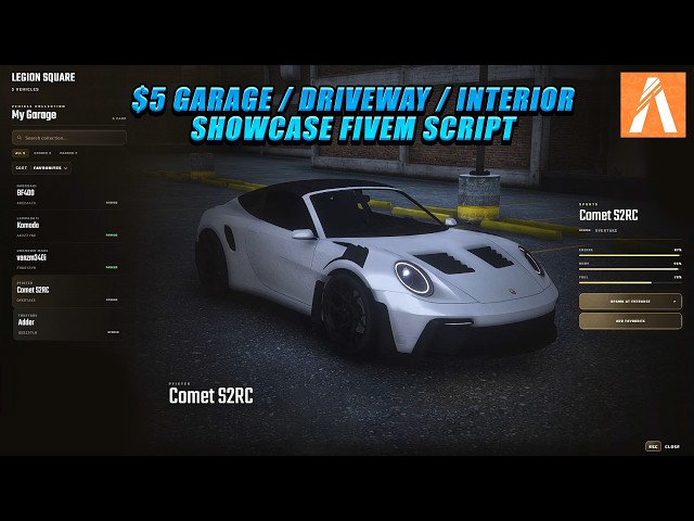 Garage including Driveways & Interior Showcases  - FiveM RS Scripts