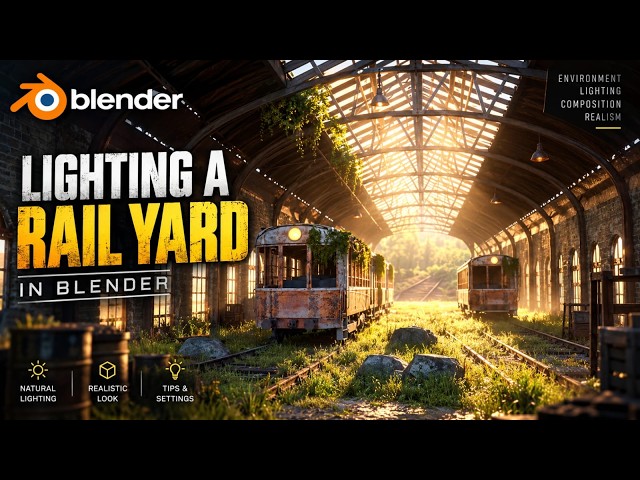 How to Create Cinematic Lighting in Blender | Rail Yard Scene