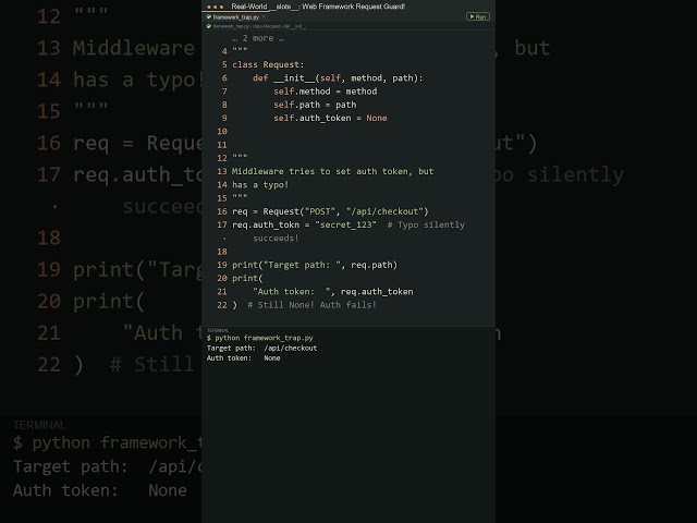 When Senior Devs Use slots: Web Framework Request Guard! #python #backend #webdev #programming