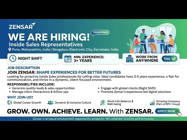 Zensar Job Openings | Don't Miss This Opportunity!