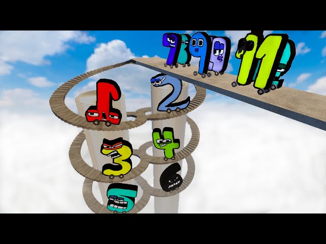 NUMBER LORE 1-26 CARS vs CHALLENGES SPIRAL STAIR SLOPE in Teardown