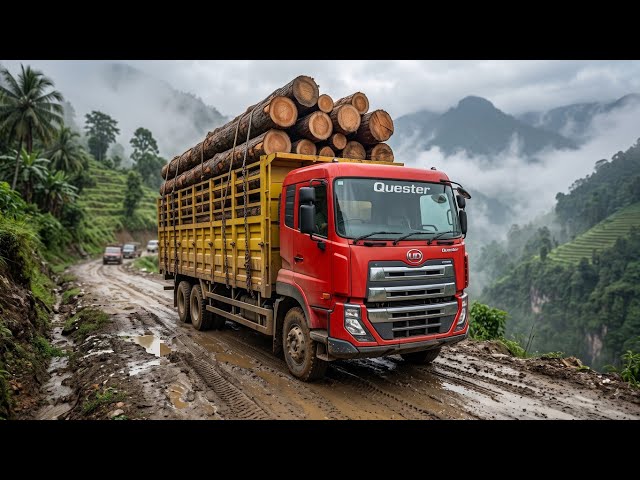 🚛 UD Quester Timber Load vs Dangerous Mud Off-Road Map 😱 | Indian Traffic Mod BUSSID