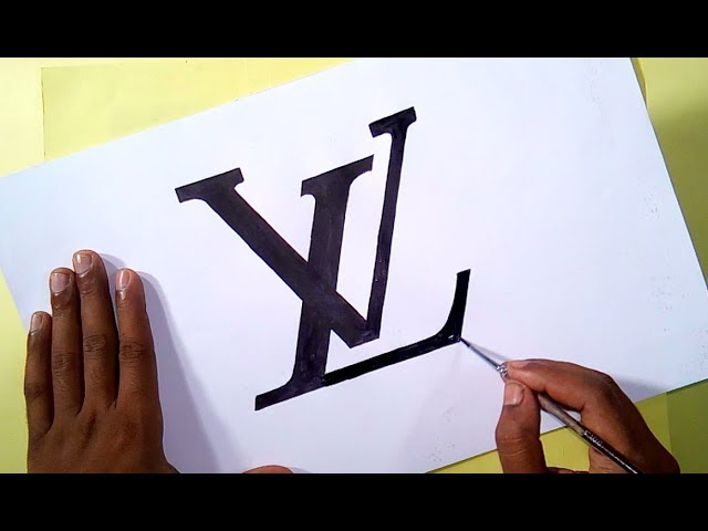 How to draw the Louis Vuitton logo ~ watercolor drawing