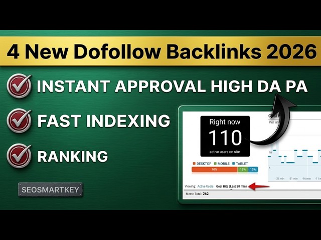4 New Dofollow Backlinks 2026 | Instant Approval Dofollow Backlinks ‪@Seosmartkey‬