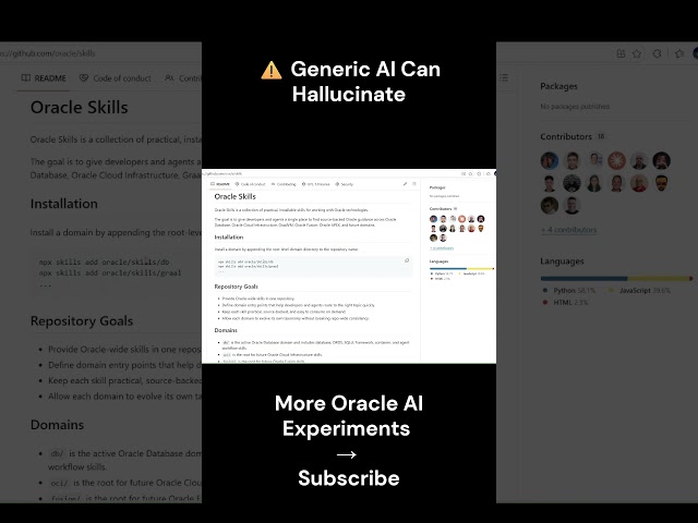 Generic AI vs AI + Oracle AI Skills 🤖 | The Hallucination Problem's fix #oracledatabase #skills
