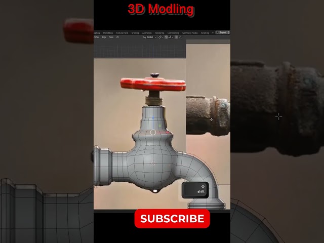 How to create a tap in blender #blender #freestor #blender3dmodeling