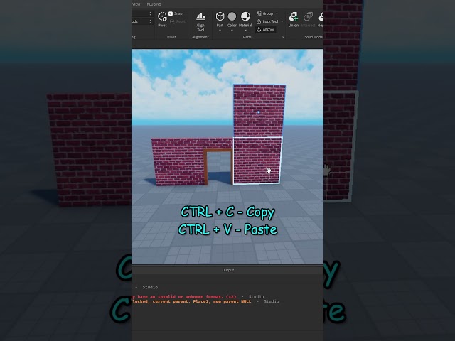 Roblox Studio Keyboard Shortcuts that Make you 10X BETTER at BUILDING #shorts #roblox #robloxstudio