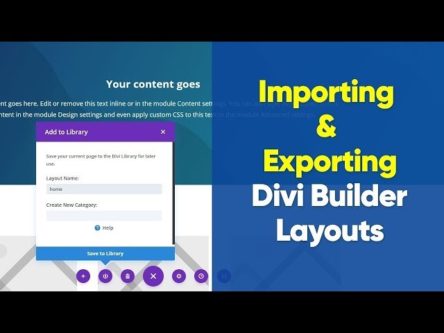 How to import and export Divi theme saved layouts