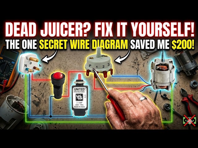 Juicer Machine Wiring Diagram Explained | Complete Electrical Connection Guide ⚡ 100% Working