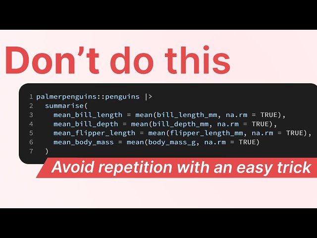 Data wrangling in a single step with across()