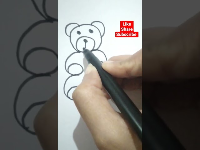 easy drawing of teddy bear tutorial #drawing #craft #art #mycraft #craftlove #simpledrawing