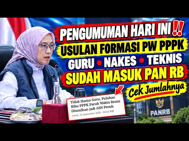 THANK GOD ‼️ PART-TIME PPPK FORMATION PROPOSALS FOR TEACHERS, HEALTH WORKERS, AND TECHNICAL STAFF...