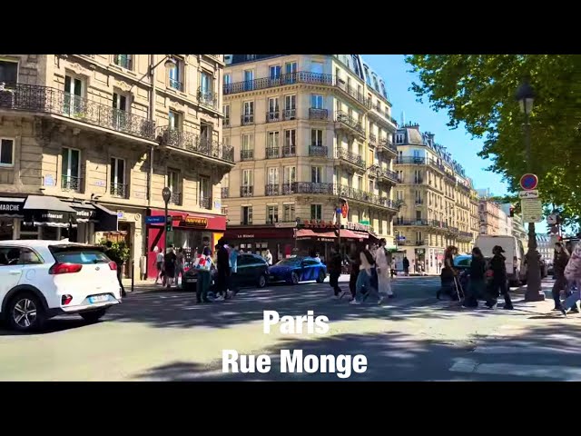 Paris city walks   Rue Monge   Paris,France 4K