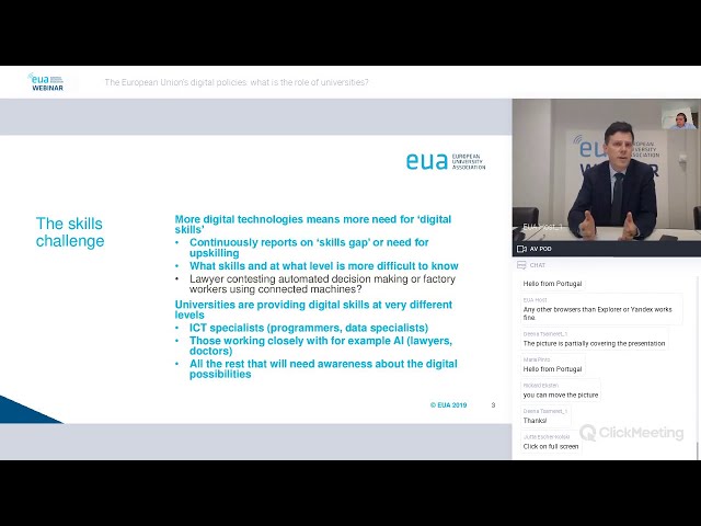 EUA webinar: The European Union’s digital policies: what is the role of universities?