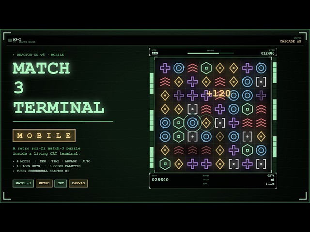 MATCH 3 TERMINAL - Self Playing Feature
