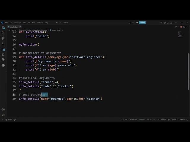 Positional vs Keyword (Named) Arguments in Functions