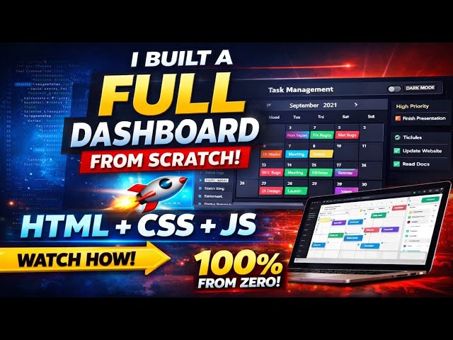 I Built a FULL Task Management Dashboard From Scratch! 🚀 HTML | CSS | JS Project Showcase