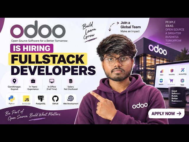 Odoo Is Hiring Fullstack Developers 🚀 | 1+ Year Experience | Gandhinagar | Apply Now