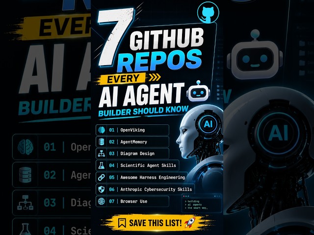 7 GitHub Repos That Will Level Up Your AI Agents 🤖#aiagents #chatbots #llm