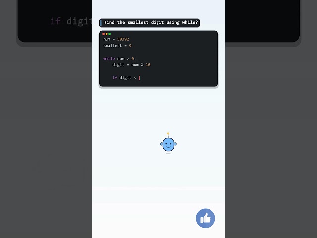 Smallest Digit in a Number Using Python 🔢🐍 #shorts #shortsfeed