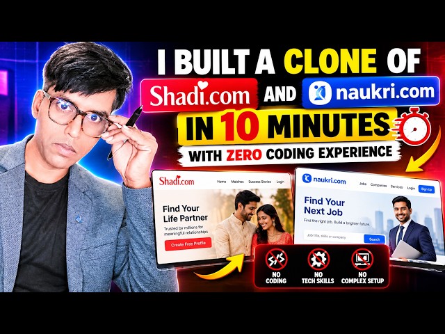 I Built a Clone of Shadi com and Naukri com in 10 Minutes with zero coding experience