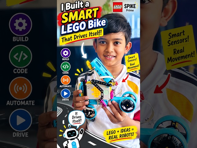 I Built a SMART LEGO Bike That Drives Itself! 🚲🤖 | LEGO SPIKE Prime