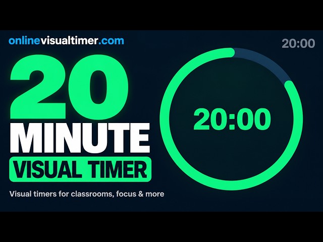20 Minute Visual Timer ⏱️ | Circle Countdown Timer