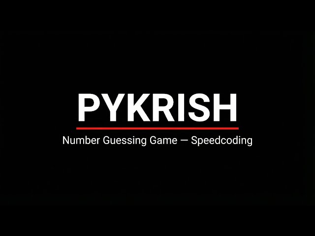 Number Guessing Game in Python | No Talk | Speedcoding