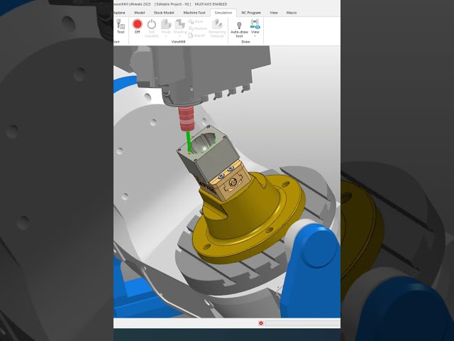 PowerMill 5-Axis Point Projection Finishing #5axismachining #multiaxismachining #cnc #cadcam