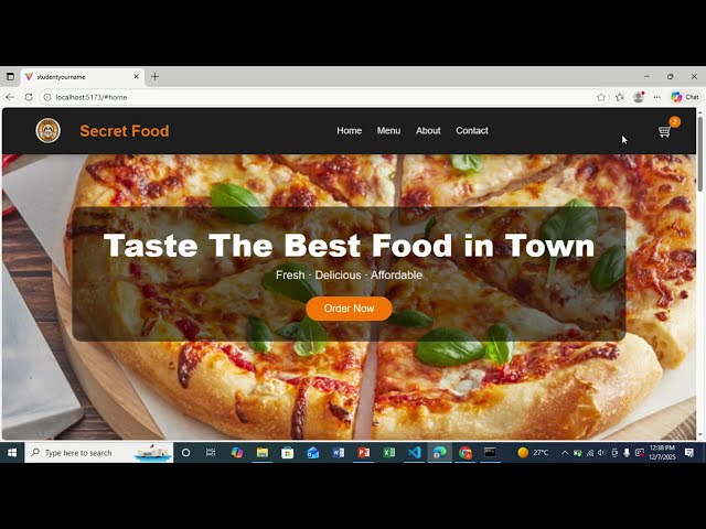 ✨ Beautiful Restaurant Website UI Using React JS | Modern Web Page 🍽️💻 | VS Code + React Tutorial 🚀