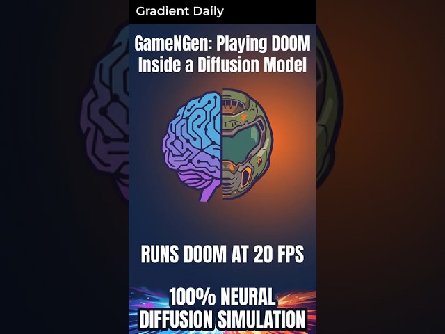 GameNGen: Playing DOOM Inside a Diffusion Model — in 60 seconds #Shorts