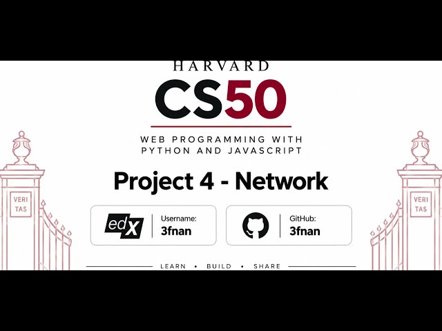 Project 4: Network — CS50 Web Programming with Python and JavaScript