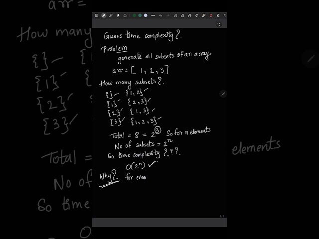 Guess the Time Complexity 🧠 | All Subsets = O(2ⁿ) | DSA Quick Revision