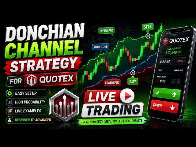 Quotex Trading for Beginners & Advanced | Live Donchian Channel Strategy + Live Trade